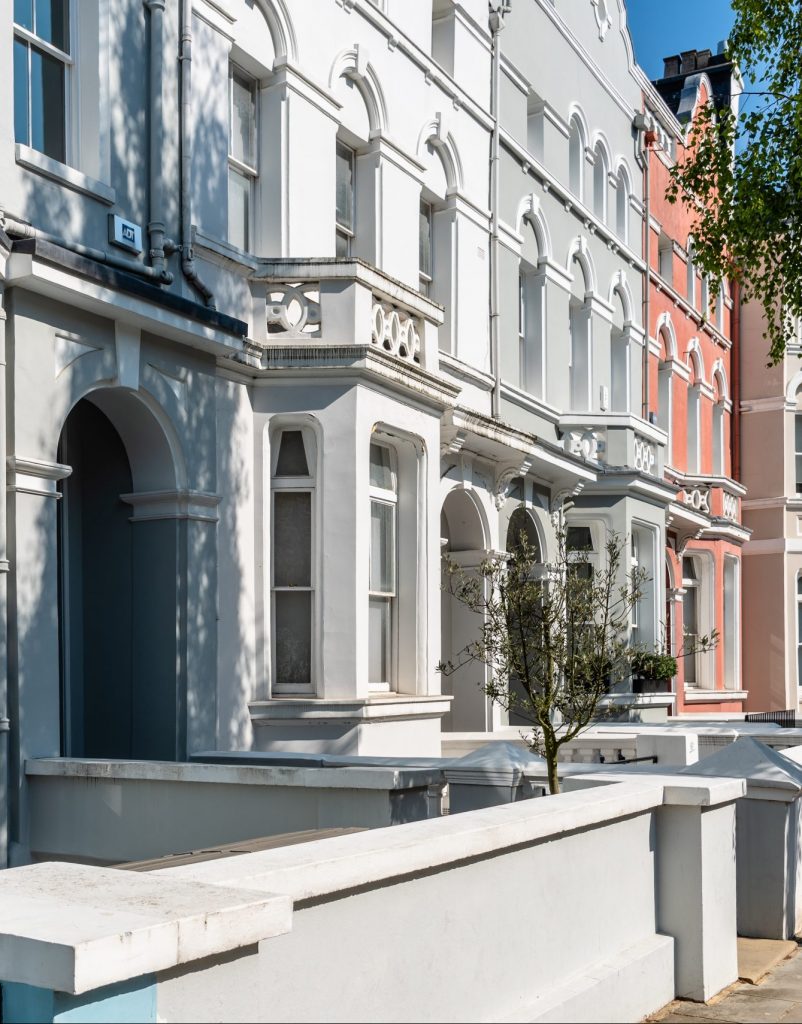 Victorian houses in Notting Hill in London